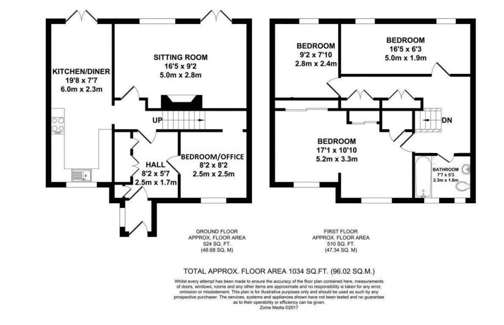 Floorplan for Nortons Way, Five Oak Green, Tonbridge