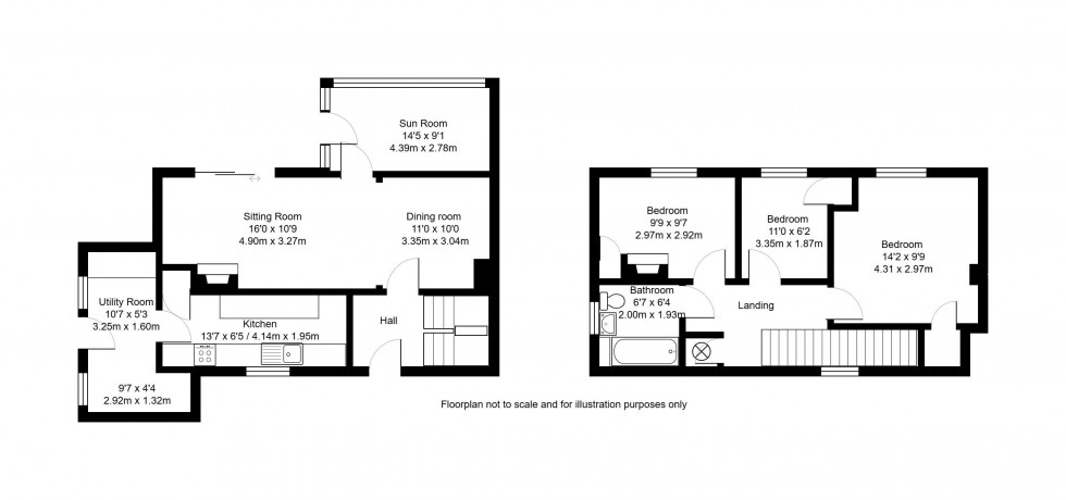 Floorplan for Burns Crescent, Tonbridge