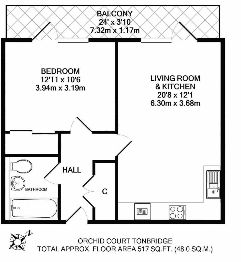 Floorplan for Sovereign Way, Tonbridge