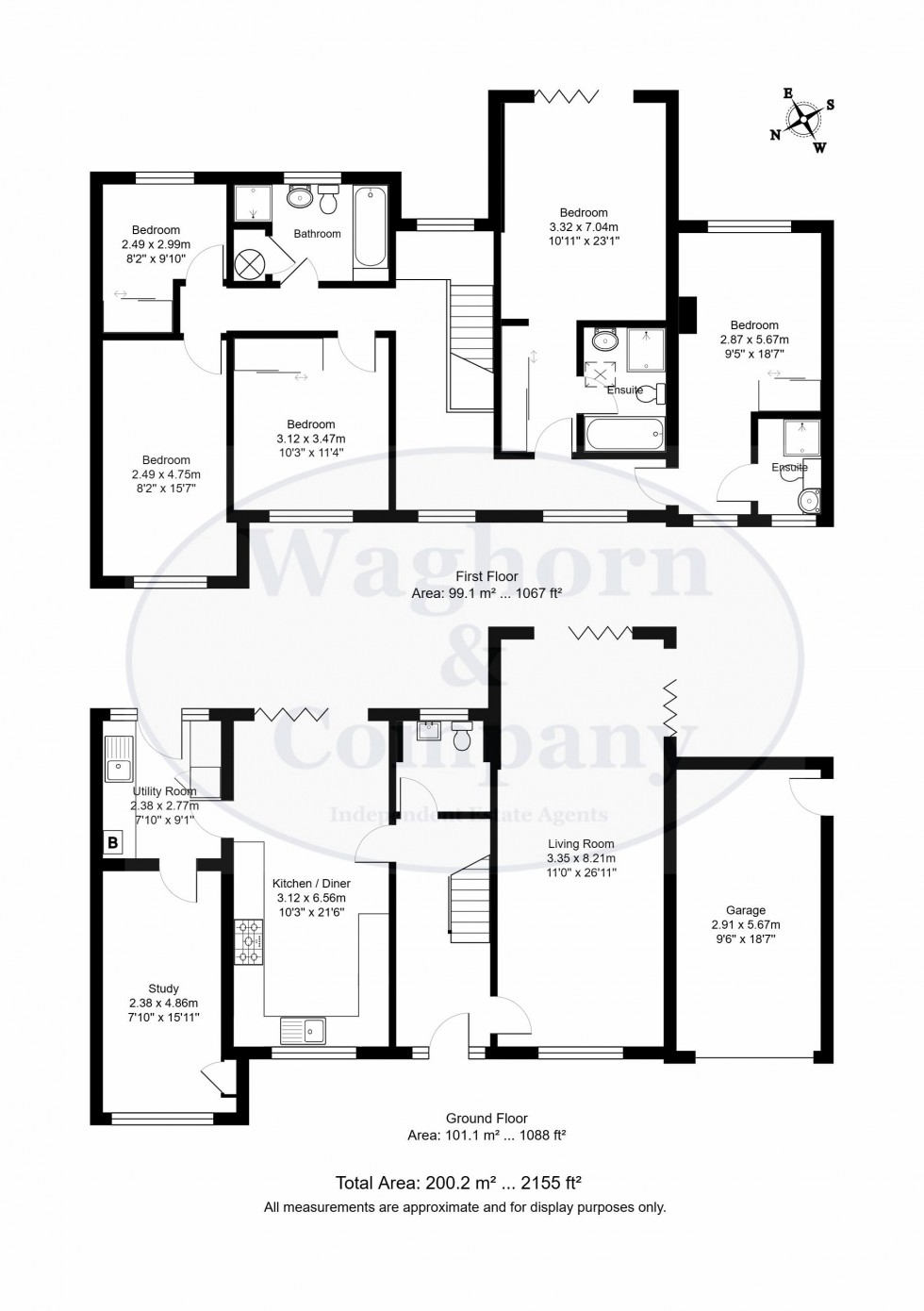 Floorplan for Three Trees, Woodfield Avenue, Hildenborough