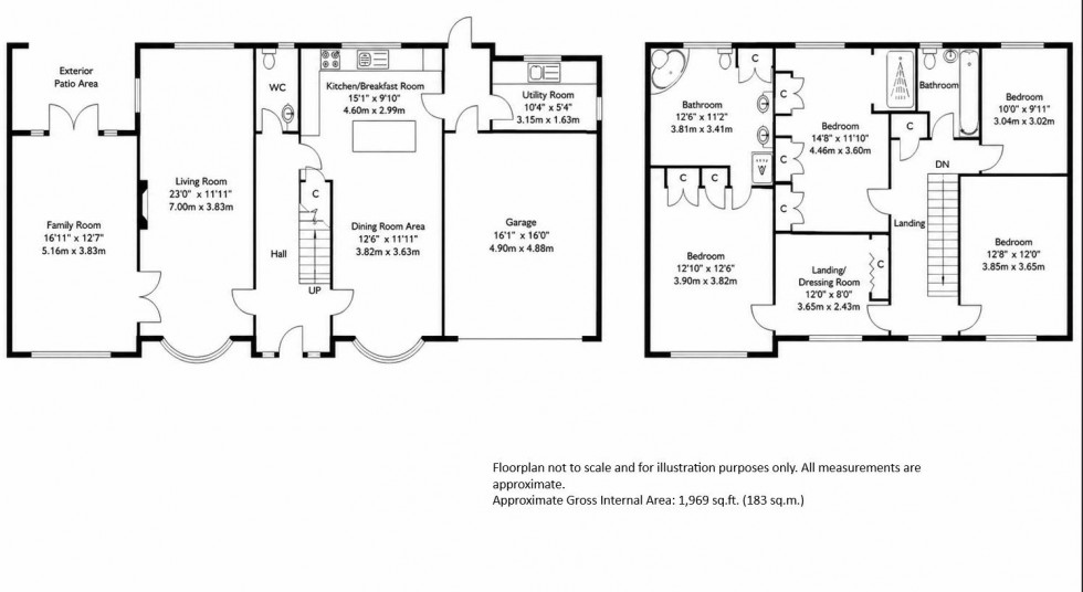 Floorplan for Cranford Road, Tonbridge