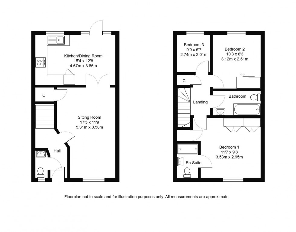 Floorplan for Oaks Close, Tonbridge