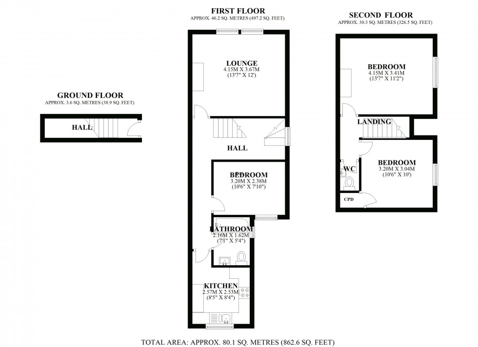 Floorplan for Uridge Road, Tonbridge